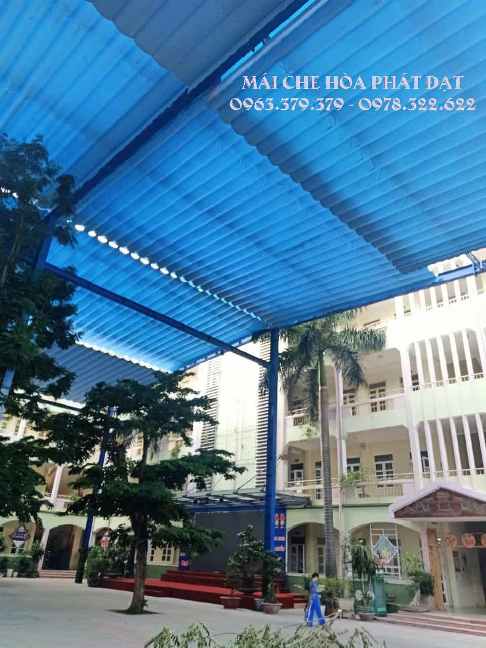 Thi công mái che sân trường Chuyên nhận thiết kế thi công mái che sân trường đẹp uy tín