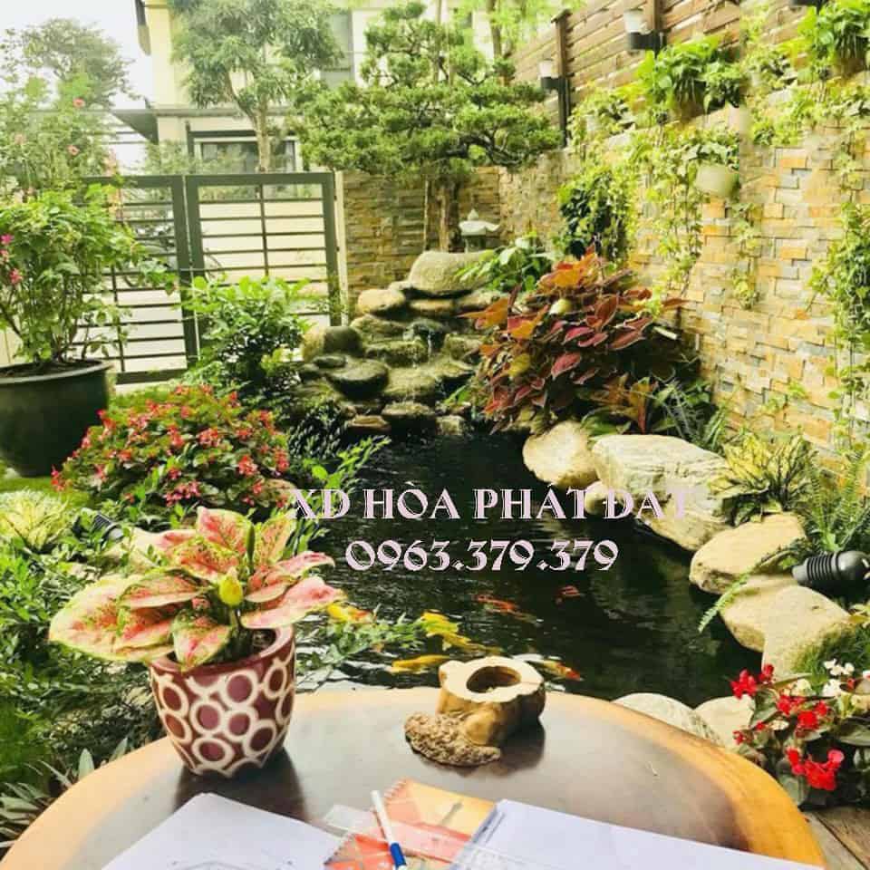 Thiết kế thi công hồ cá koi chuyên nghiệp ngoài trời Mẫu tiểu cảnh thiết kế thi công hồ cá koi cao cấp