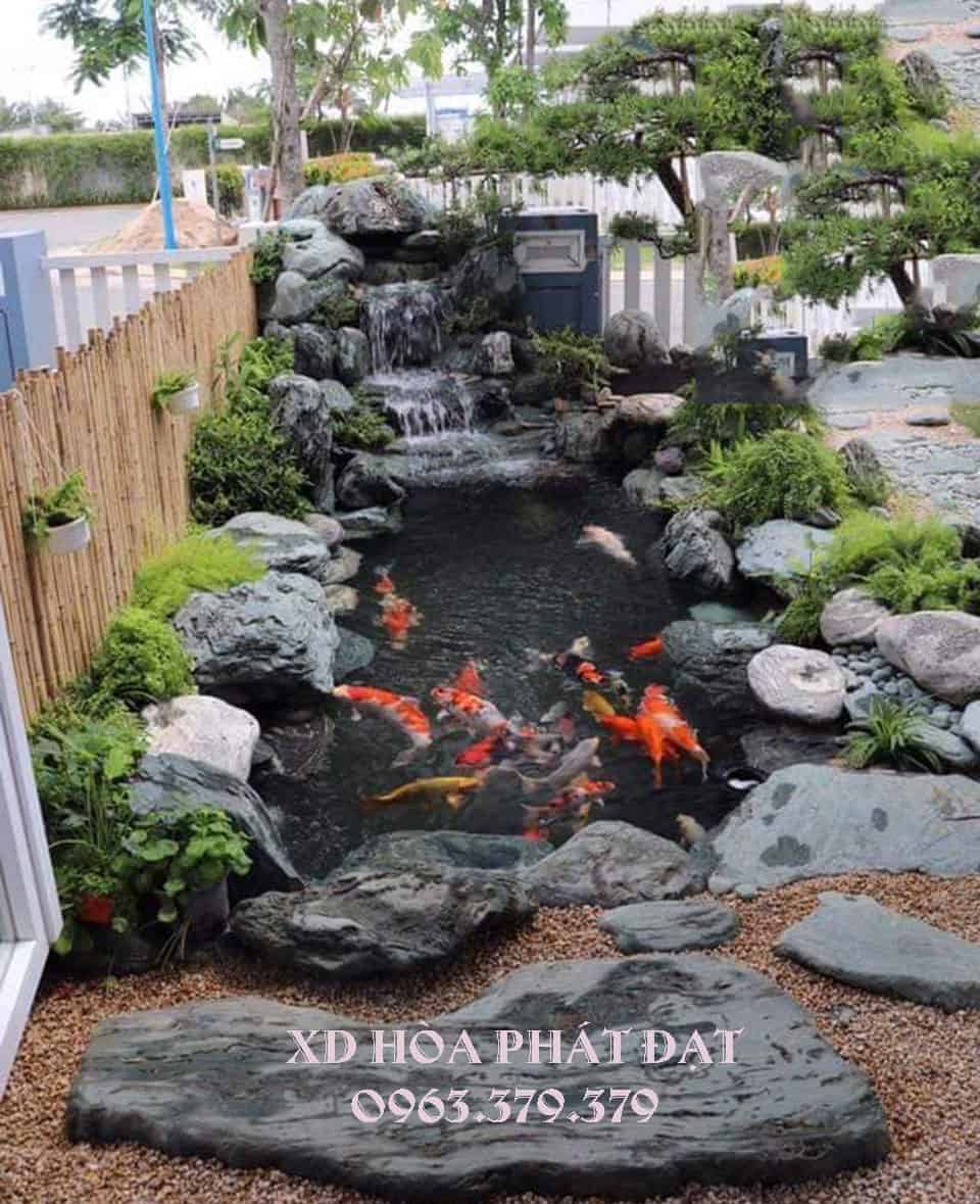 Thư giãn cùng tiểu cảnh sân vườn hồ cá chép koi Thiết kế tiểu cảnh sân vườn hồ cá chép koi