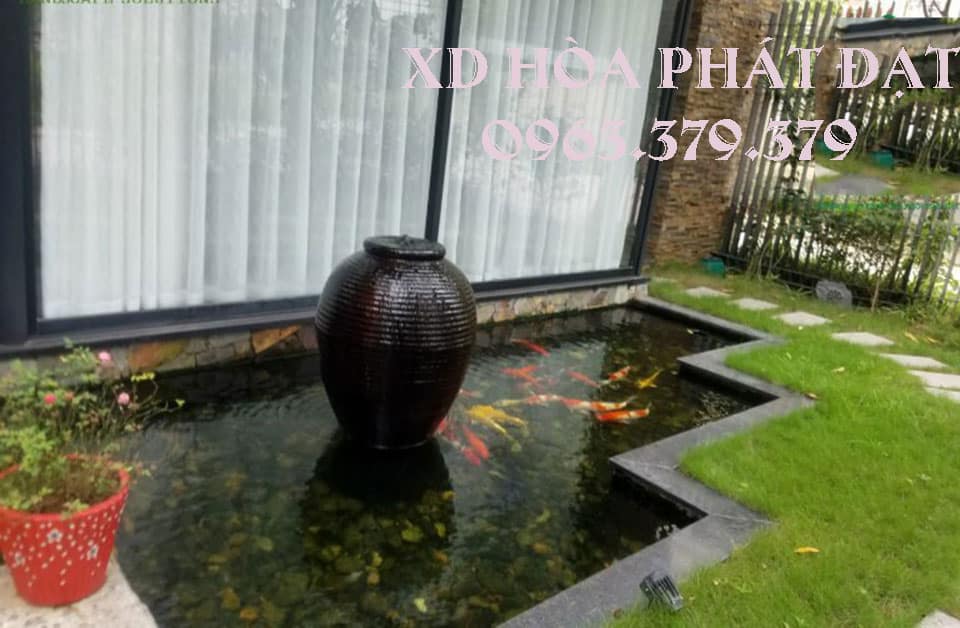 Mẫu tiểu cảnh đẹp cho hồ nuôi cá chuẩn phong thủy Tiểu cảnh đẹp cho hồ nuôi cá sân vườn