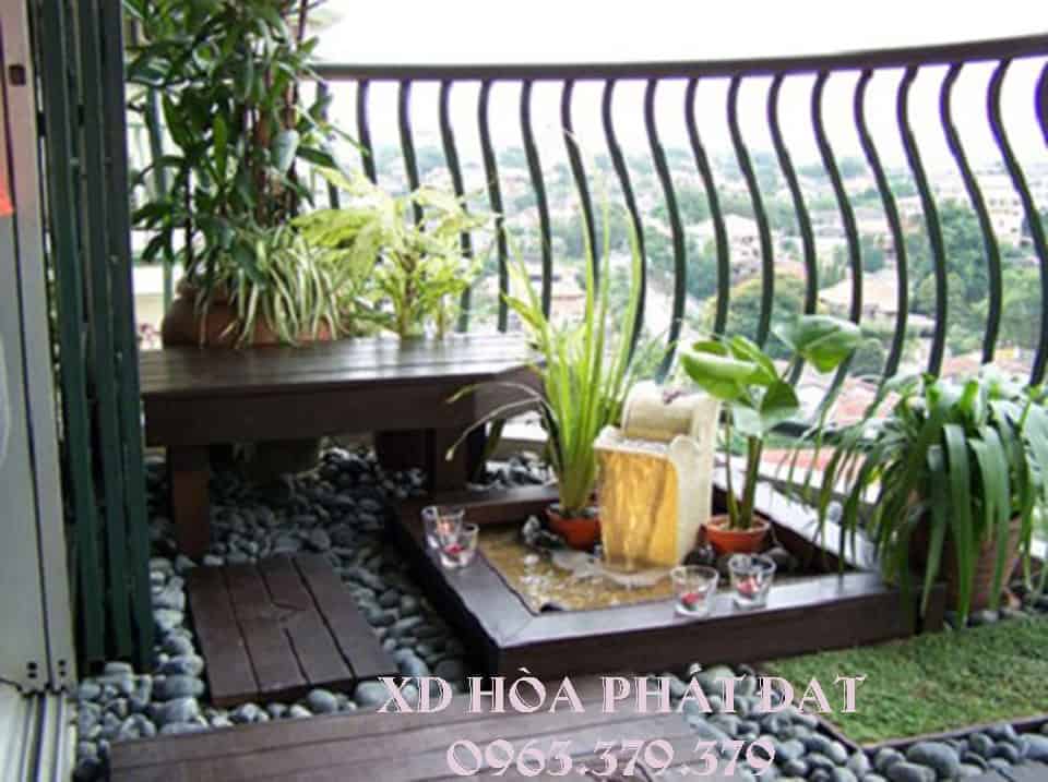 Mẫu tiểu cảnh sân vườn hành lang khu chung cư đẹp mắt Tiểu cảnh sân vườn hành lang khu chung cư và nhà cao tầng