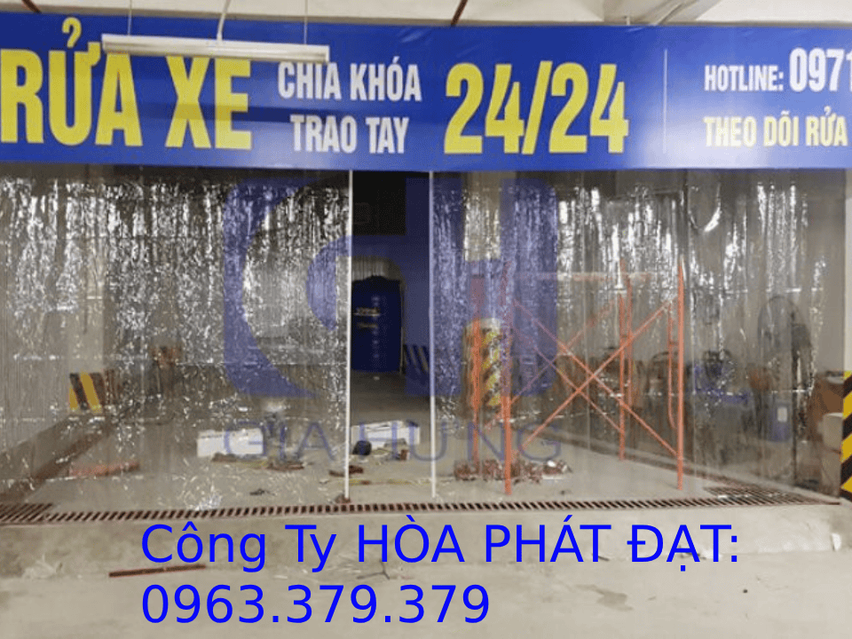 Rèm bạt kéo nhựa trong Rèm bạt kéo trong suốt ngăn vách nhà xưởng