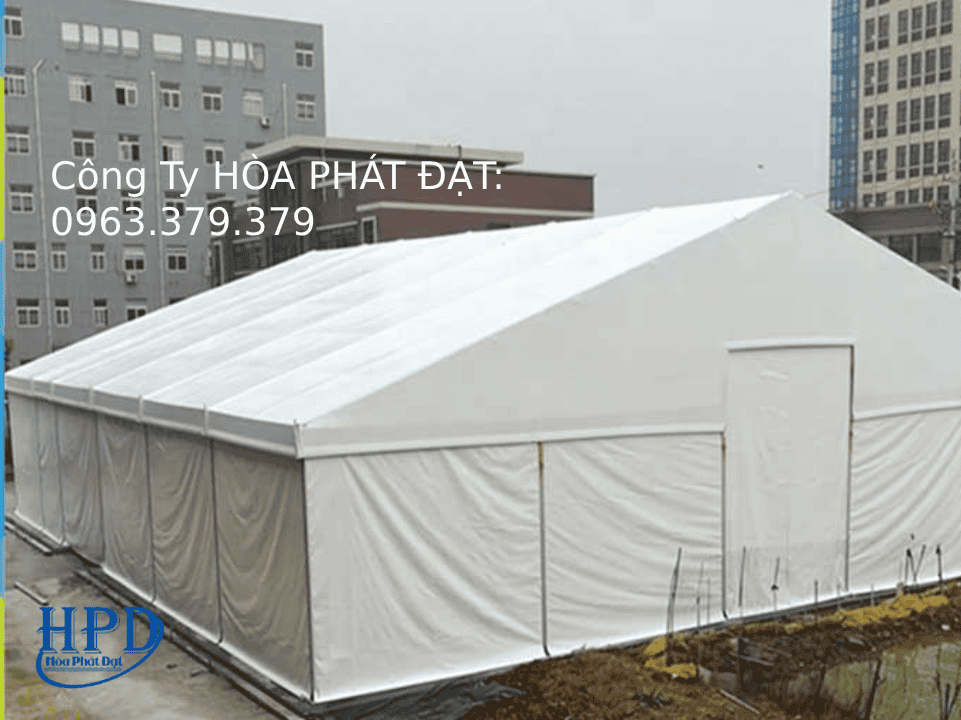 Nhà bạt di động làm kho xưởng Nhà bạt di động làm xưởng kho chứa hàng tạm thời Hòa Phát Đạt