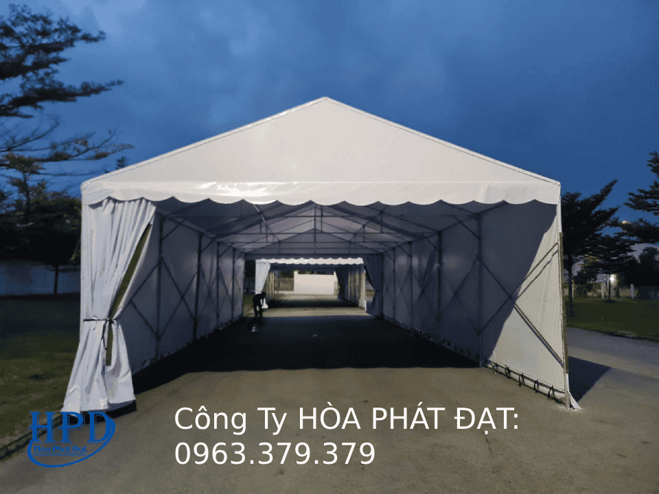 Nhà bạt di động làm xưởng, kho thương hiệu Hòa Phát Đạt Nhà kho bằng bạt di động bền bỉ Hòa Phát Đạt