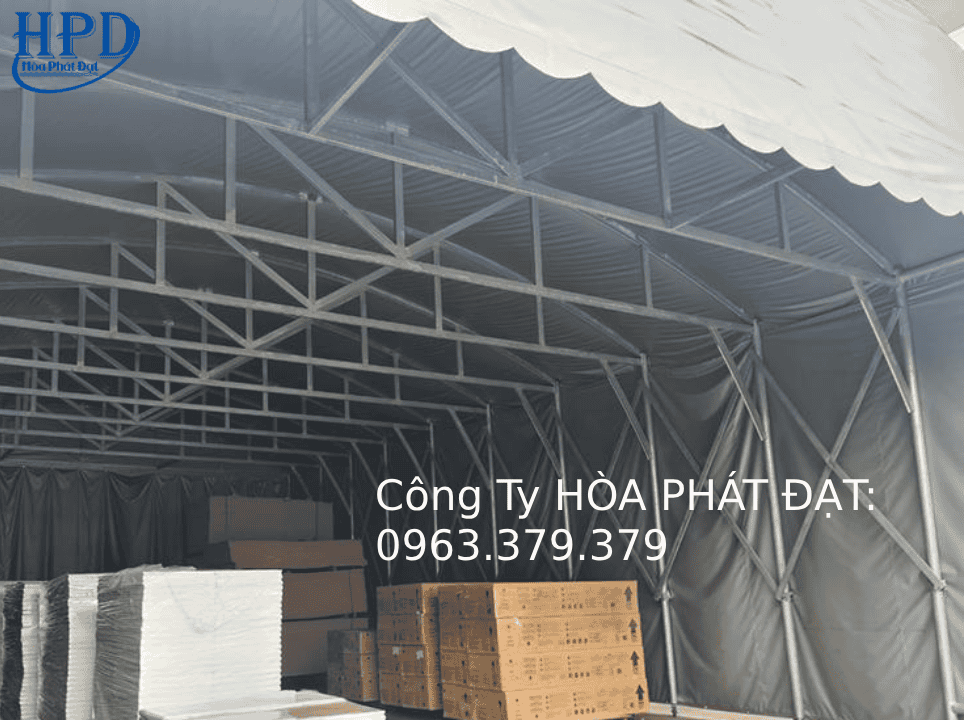 Nhà bạt di động làm xưởng, kho thương hiệu Hòa Phát Đạt Nhà kho bằng bạt tại Bình Dương thi công bởi Hòa Phát Đạt