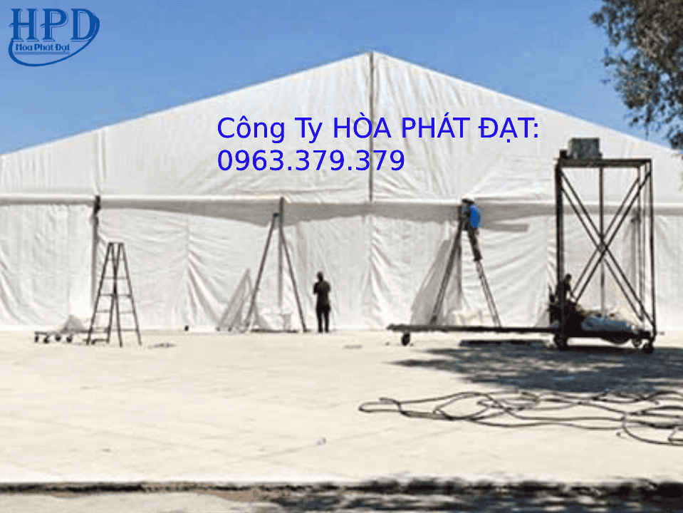 Nhà kho xưởng được làm bằng bạt tiện lợi, giá rẻ thương hiệu Hòa Phát Đạt Lắp đặt nhà kho lợp bạt PVC chống thấm