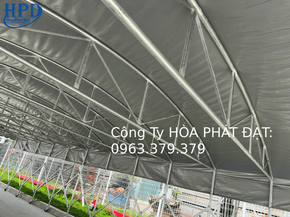 Nhà bạt di động làm xưởng, kho thương hiệu Hòa Phát Đạt Xưởng sản xuất nhà kho bạt Hòa Phát Đạt quy mô lớn