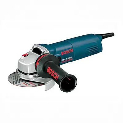 Bosch angle grinder with blue and black design.