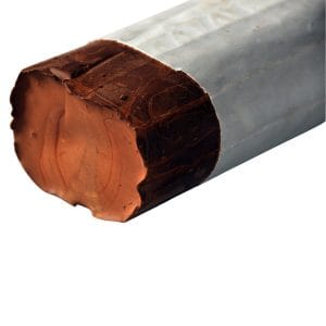 Cross section of metal-clad copper conductor.