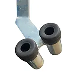 Metal bracket with two rubber grommets