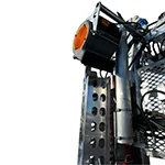 Close-up of industrial machine with metal components.