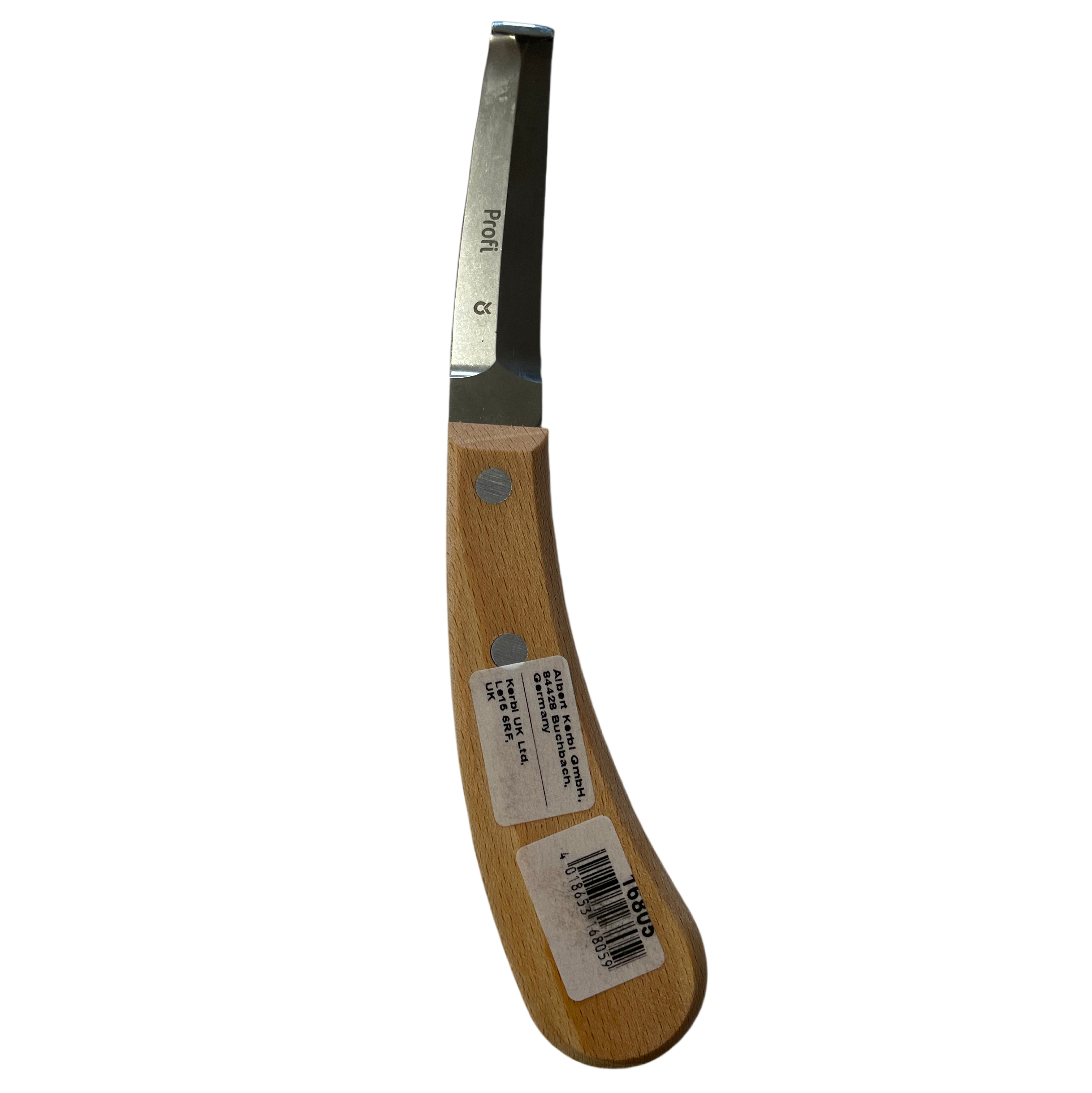 Wooden handle hoof knife with steel blade