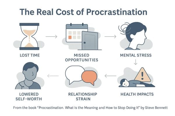 infogram schematic for the real cost of procrastination