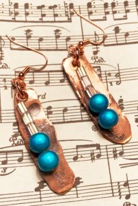 new products, handmade, hand forged, hammered copper, earrings