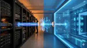 Data center and cloud security with hybrid Microsoft integration and advanced cybersecurity measures.