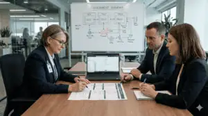 Business team onboarding external agile teams in a regulated enterprise setting.
