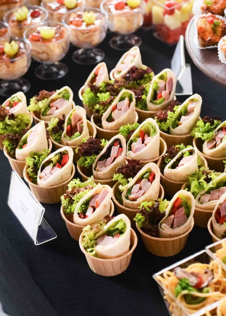 Smoke Duck Tortilla wraps in cup for a catering event by idocatering 1