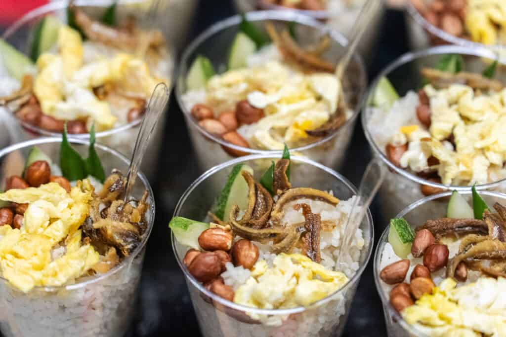 Nasi Lemak in Cup served during catering event