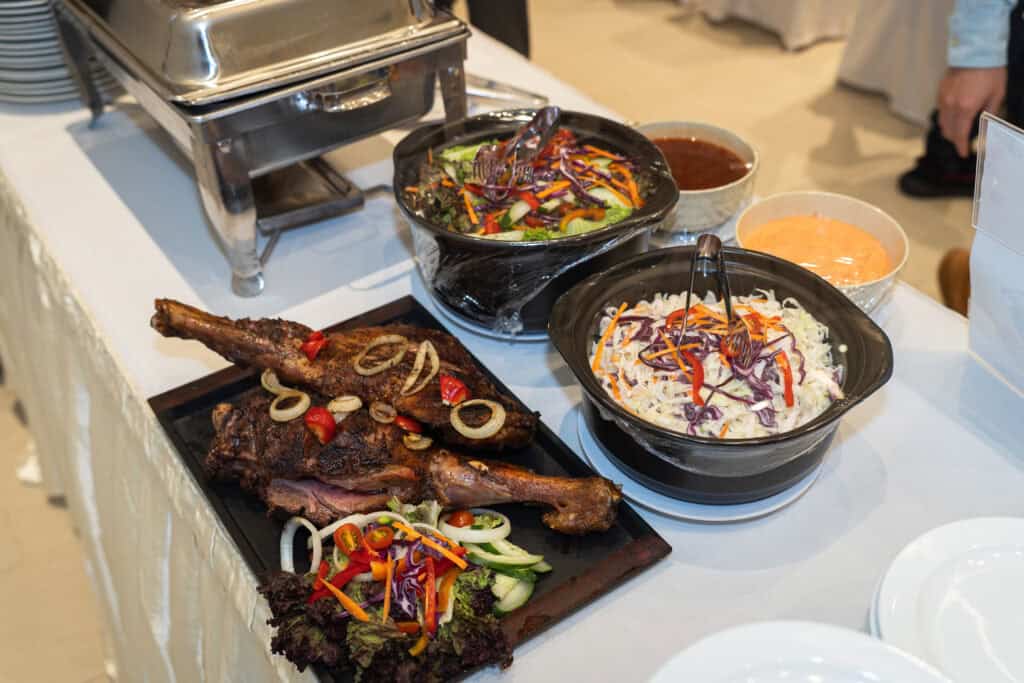 BBQ Live Station catering by IdoCatering for a wedding