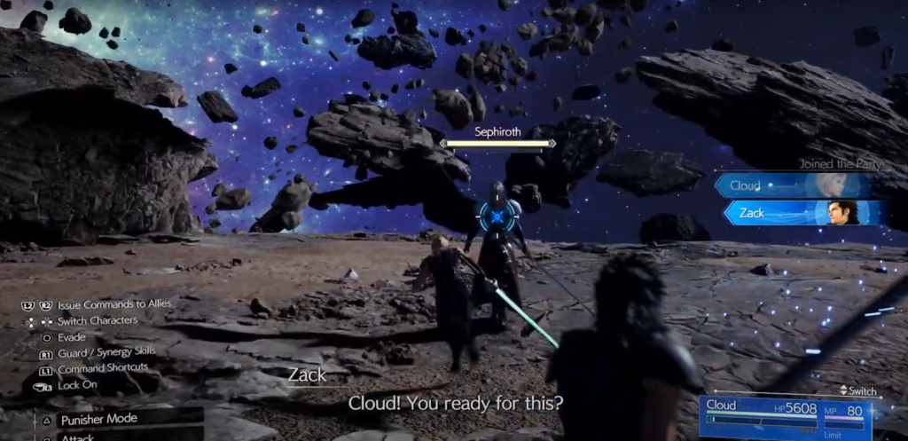 cloud and zack fight sephiroth