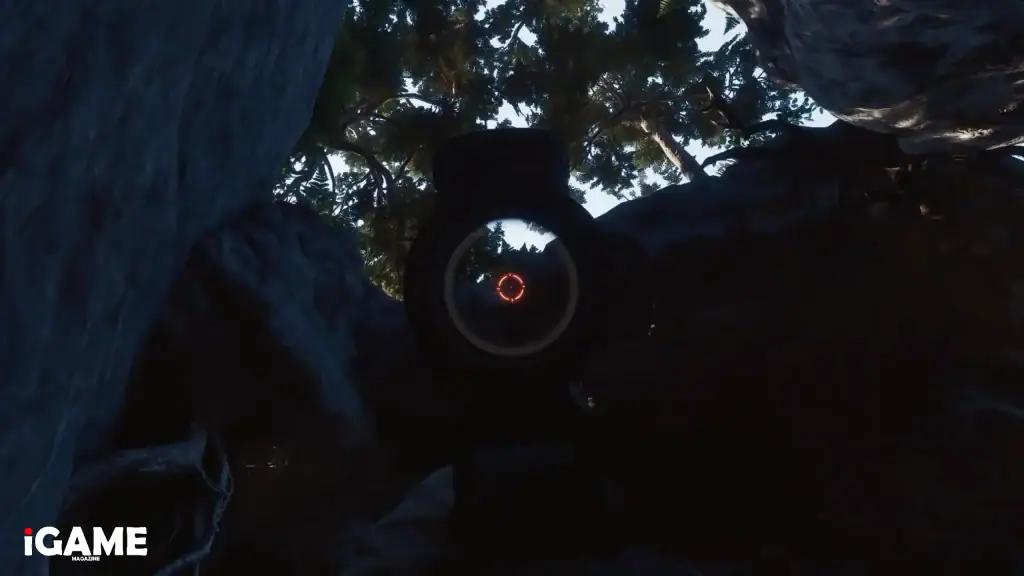 Aiming a rifle at infected enemies during combat in ARDEM