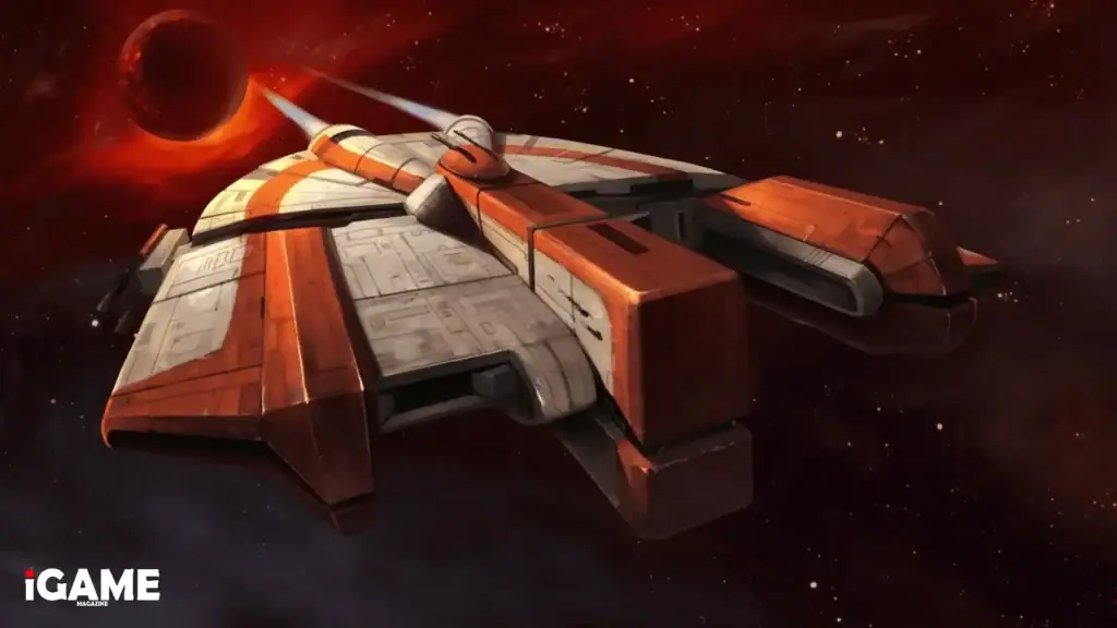 Custom spaceship travelling through deep space in SpaceCraft Early Access
