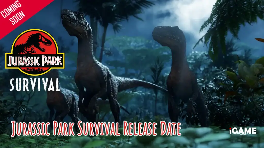 Jurassic Park Survival release date featured image showing Velociraptors in the jungle
