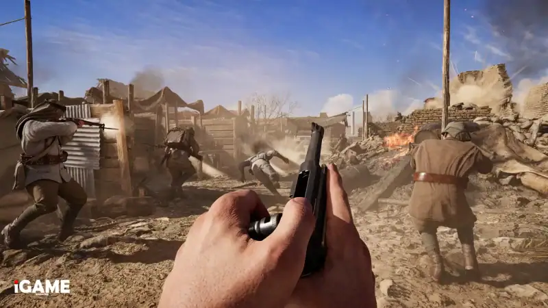 Gallipoli World War I trench assault during an intense first-person firefight.