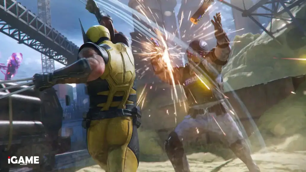 Wolverine attacks an enemy with his adamantium claws during combat in Marvel's Wolverine