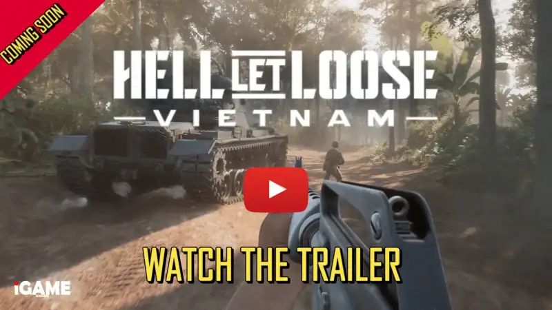 Hell Let Loose Vietnam trailer thumbnail showing a soldier and armoured vehicle in a jungle