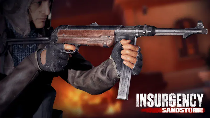 An Insurgent holding the returning MP40 submachine gun in Insurgency: Sandstorm