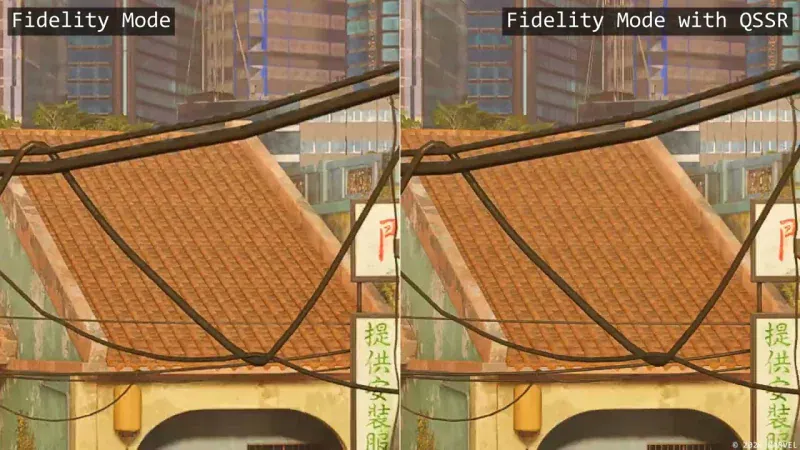 Watch the official Marvel's Wolverine QSSR comparison: Fidelity Mode with and without QSSR