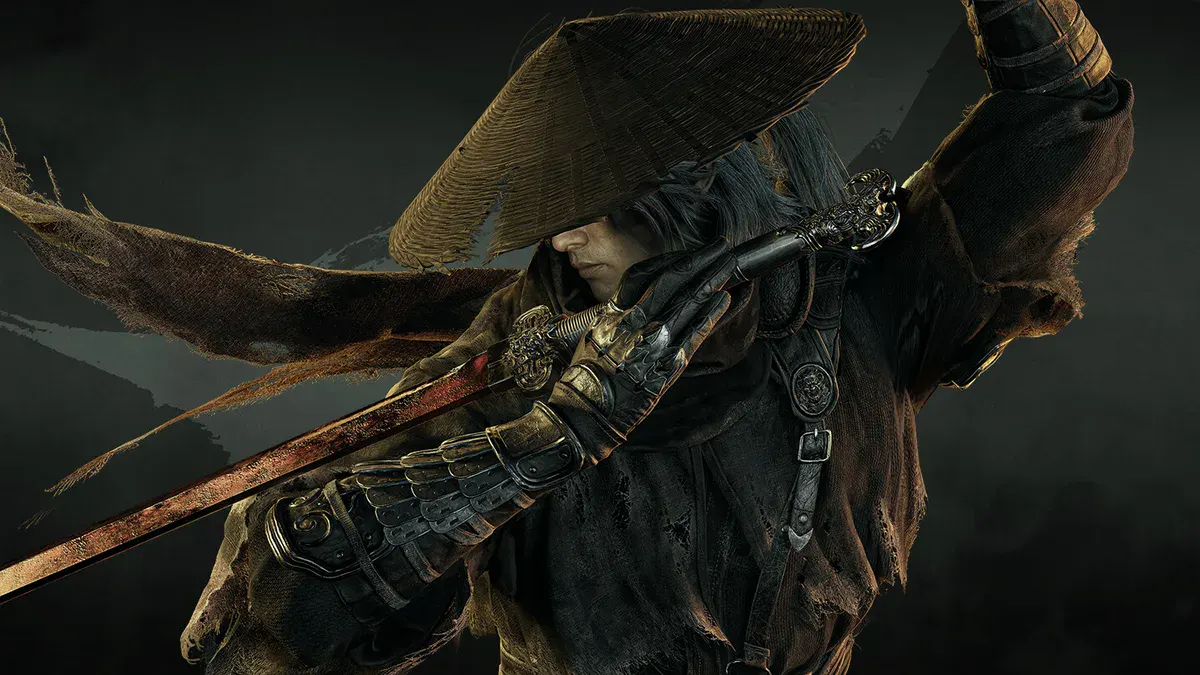 Phantom Blade Zero key art showing Soul in a straw hat drawing his sword