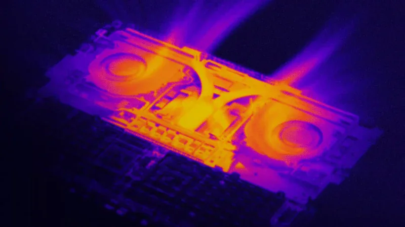 A thermal view of the Surface Laptop Ultra's twin-fan cooling system