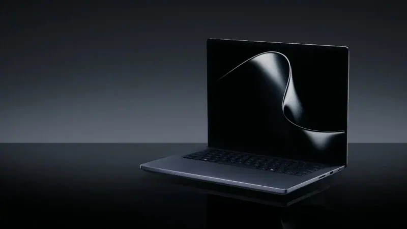 The Surface Laptop Ultra open on a dark background