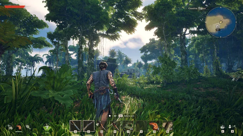 A pirate explores a dense tropical jungle in Windrose