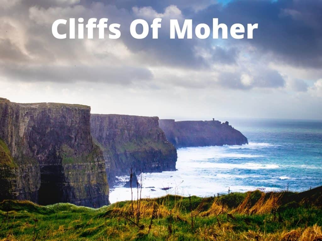 Cliffs of Moher rising dramatically above the Atlantic Ocean, Ireland.