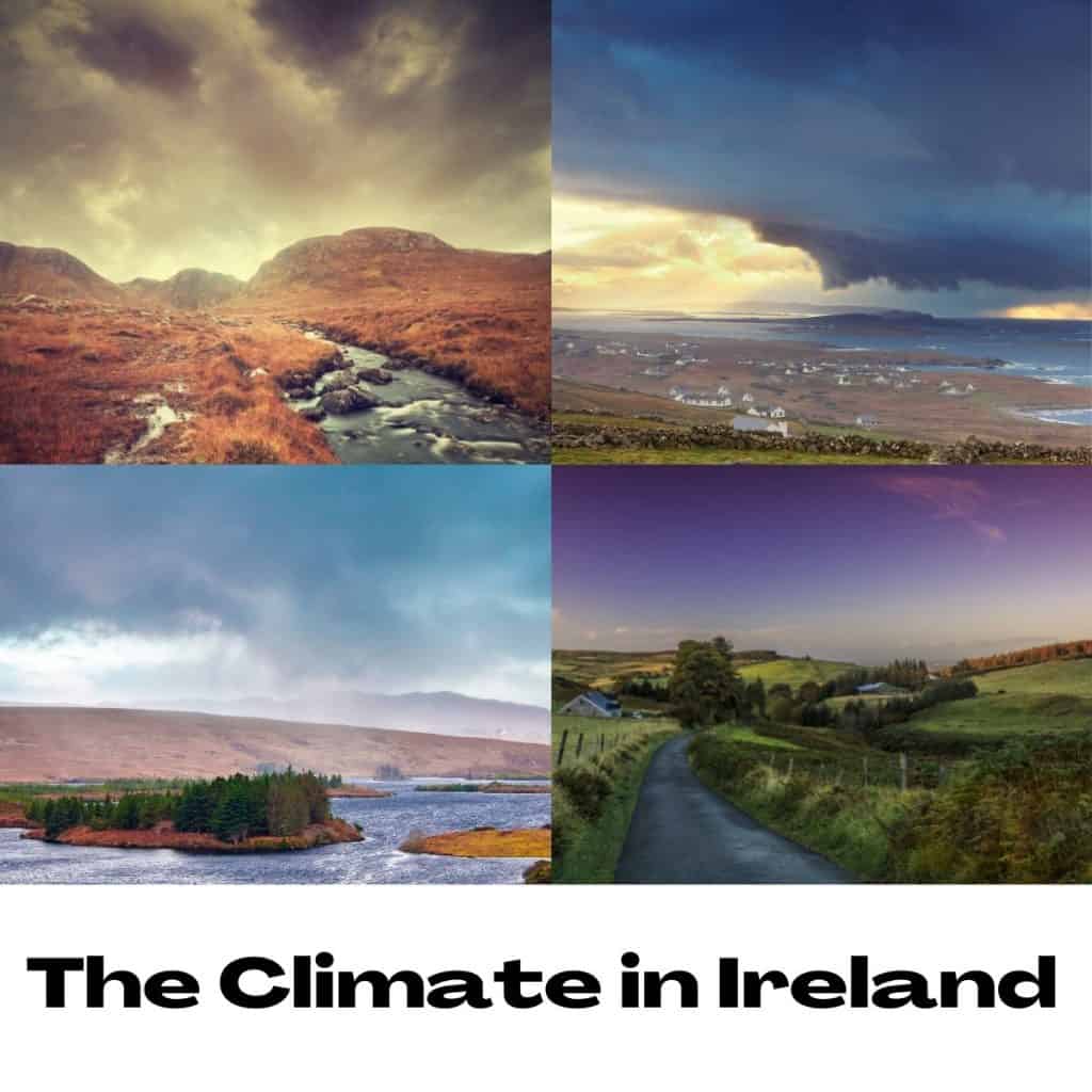 Misty mountain landscape with river in Ireland during autumn.