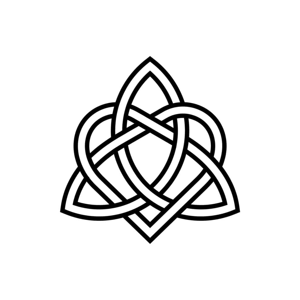 Black and white Celtic-style love knot