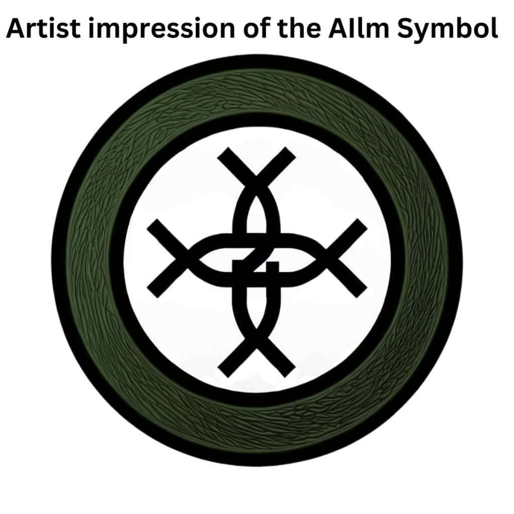 Intricate Allm Symbol artwork representing Irish heritage and culture.