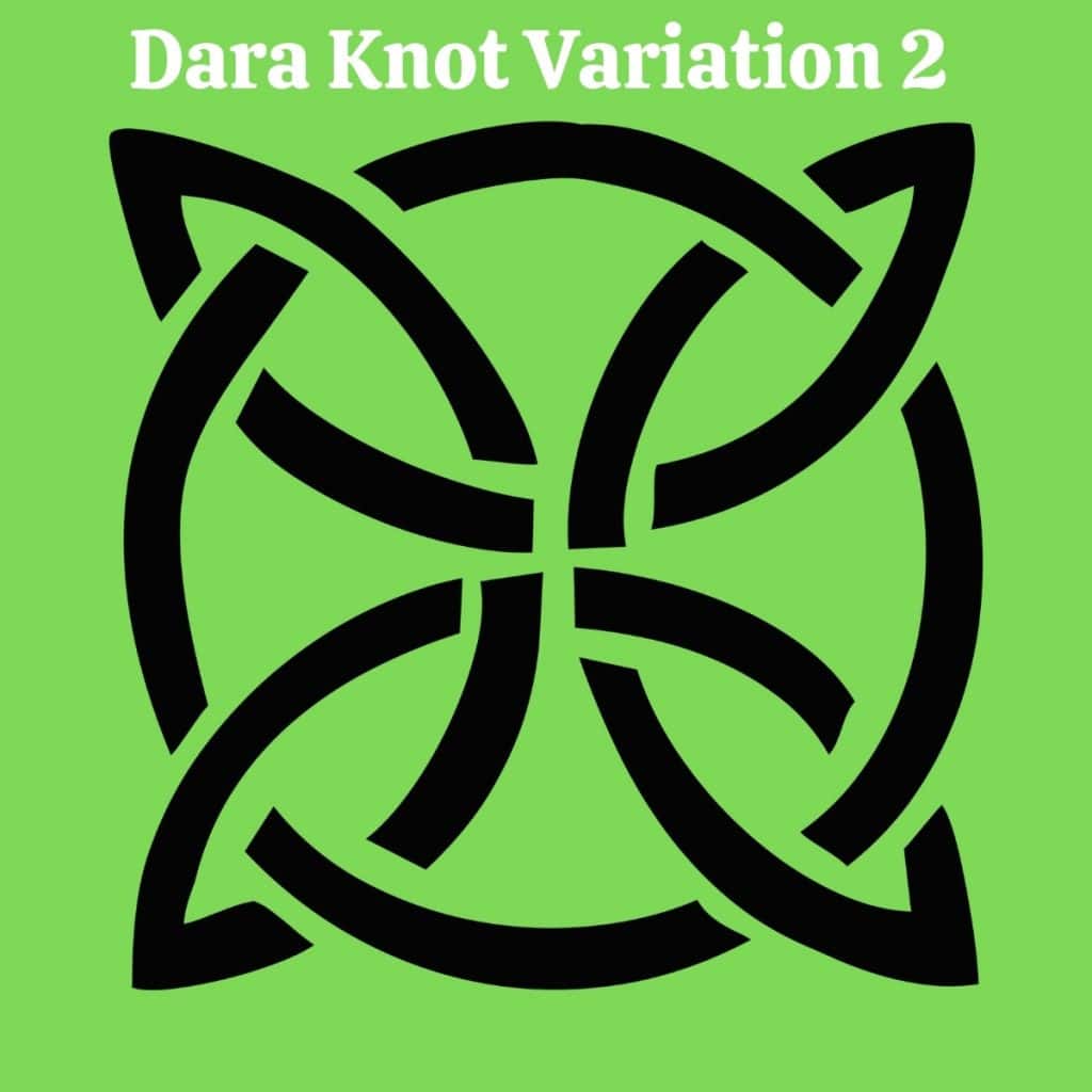 Intricate Dara Knot variation on a vibrant green background.