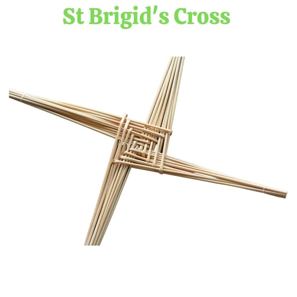 Handmade Irish straw cross from traditional Irish craftsmanship for cultural heritage.