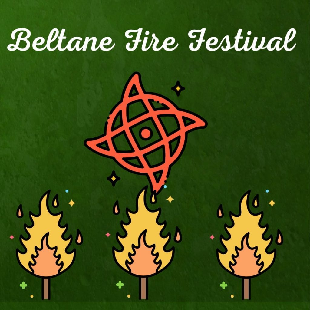 WiFi symbol with fire effect for Irish festival celebration on green background.
