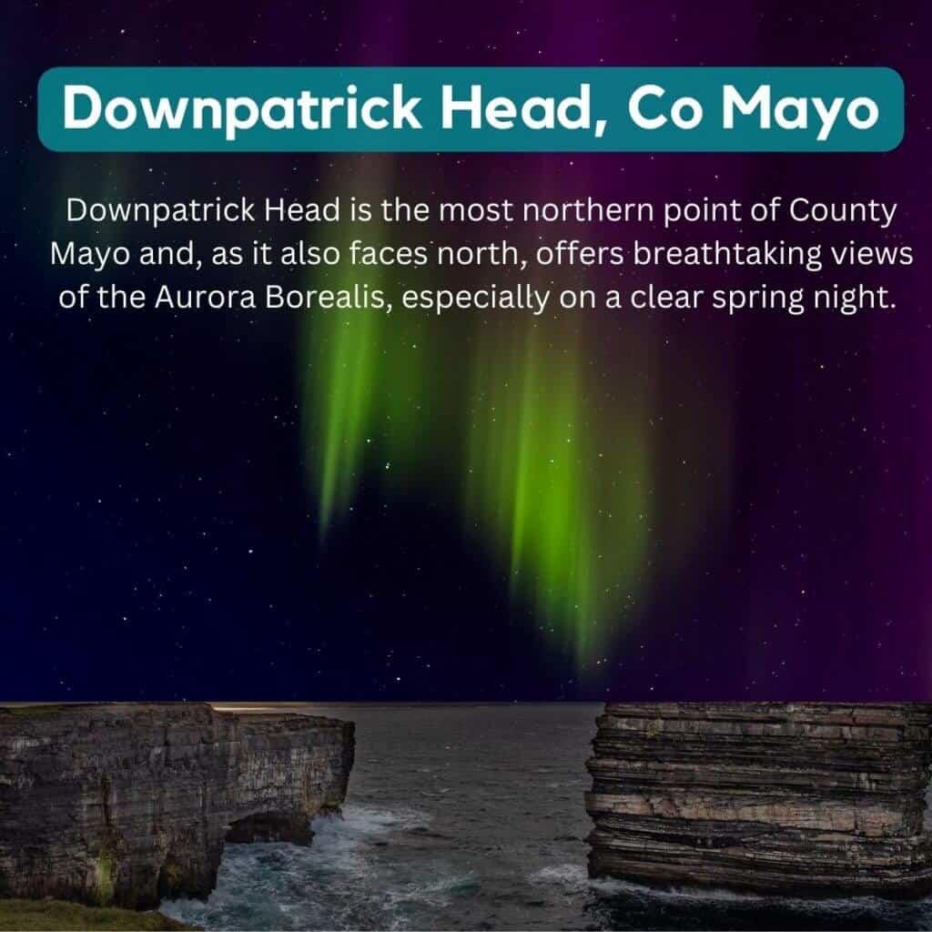 Northern Lights over Cliffs at Downpatrick Head, Co Mayo, Ireland.