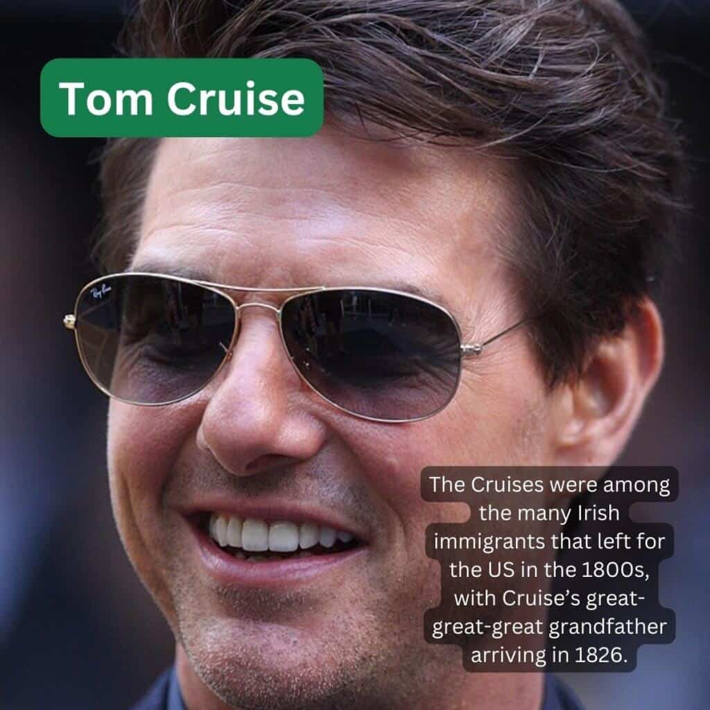 Tom Cruise smiling with sunglasses, close-up portrait.