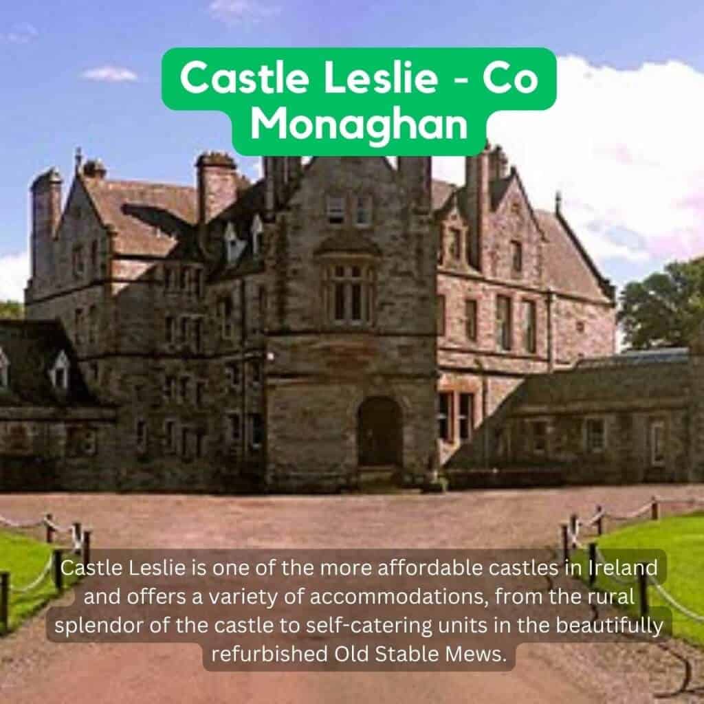 Medieval castle in Ireland, Castle Leslie Co Monaghan, historic Irish castle and estate.