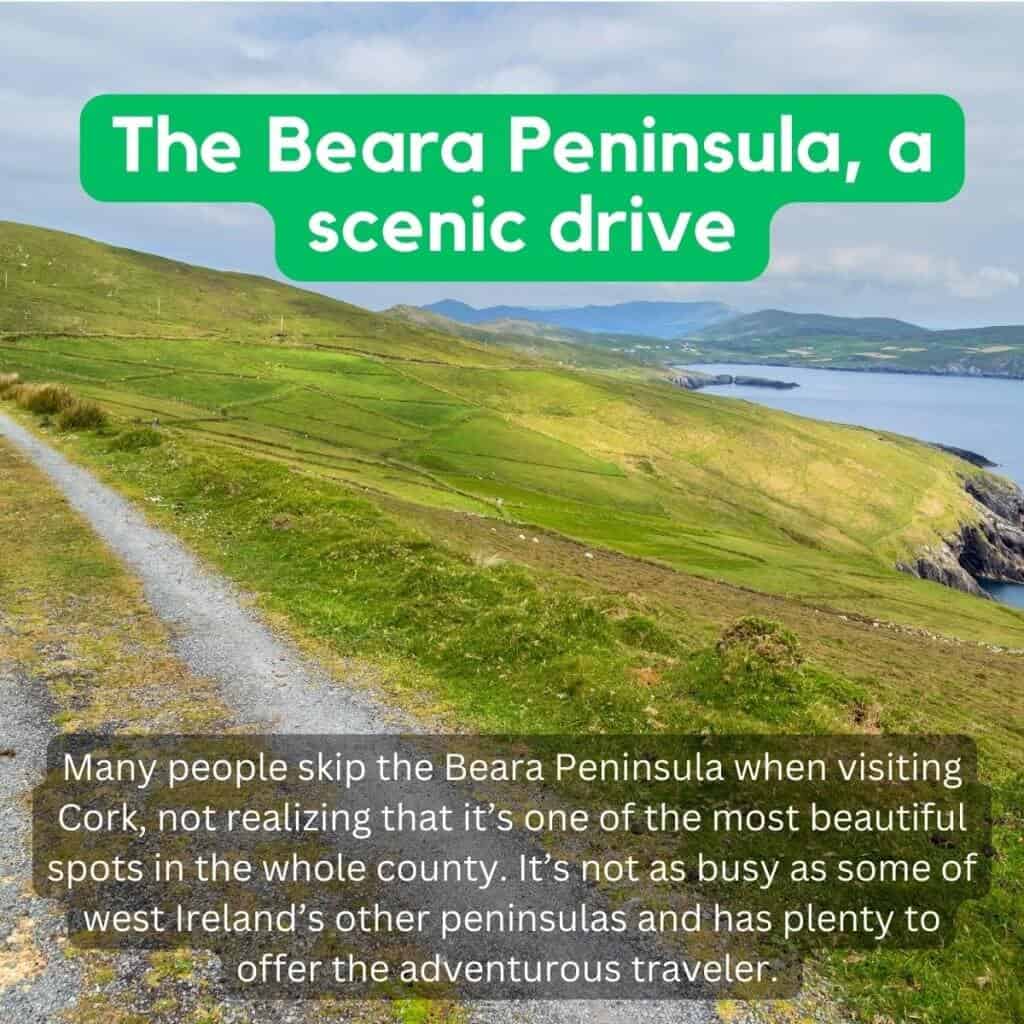Breathtaking view of the Green Beara Peninsula coastline in Ireland.