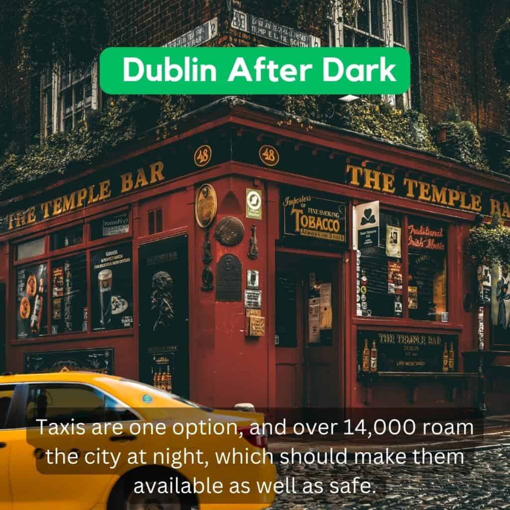 Dublin after dark: The Temple Bar pub illuminated at night in Dublin, Ireland.