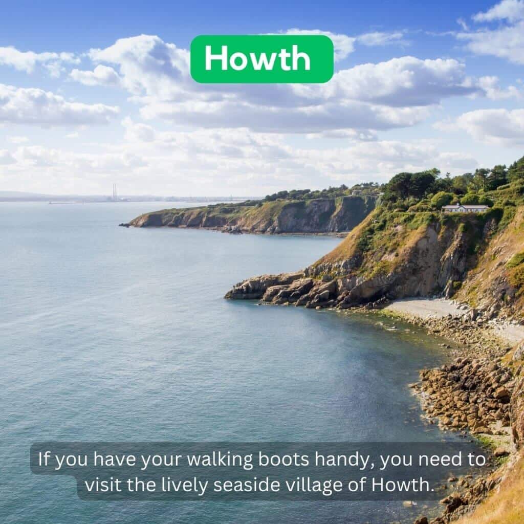 Cliffs of Howth coastal landscape in Ireland.