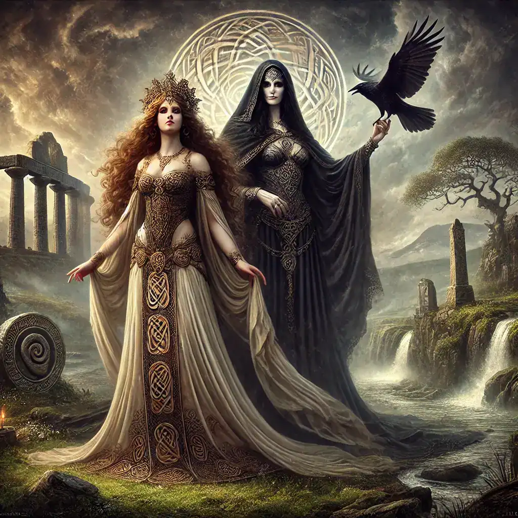 celtic goddess danu with the morrigan